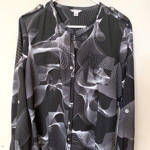 Fab funky Calvin Klein collarless blouse